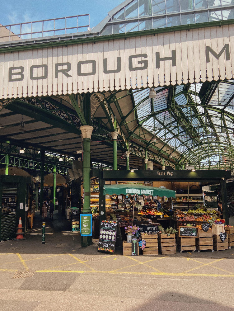 Borough Market in London from the exterior
