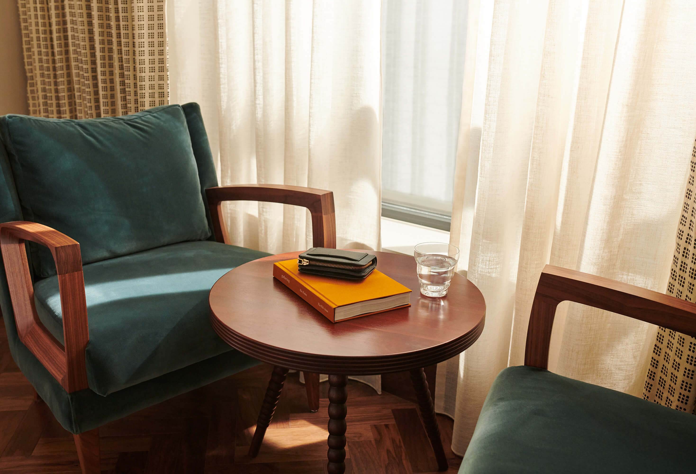 Table and chairs in bedroom