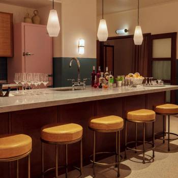 Seating around pantry kitchen