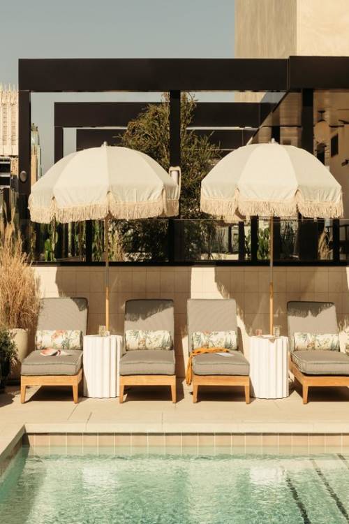 Rooftop pool in the LA hotel