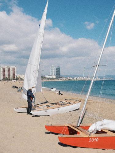 Sailing boats on the beach