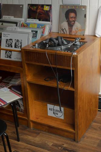 An old fashioned record player spotted at Next Door Records
