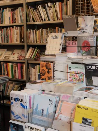 Beautiful book and magazine shop interior in Charlottenburg, Berlin