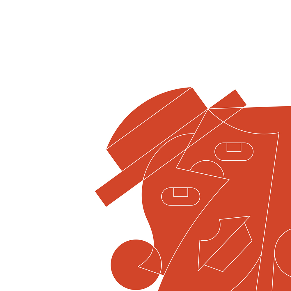 Rotes Design auf weißem Hintergrund