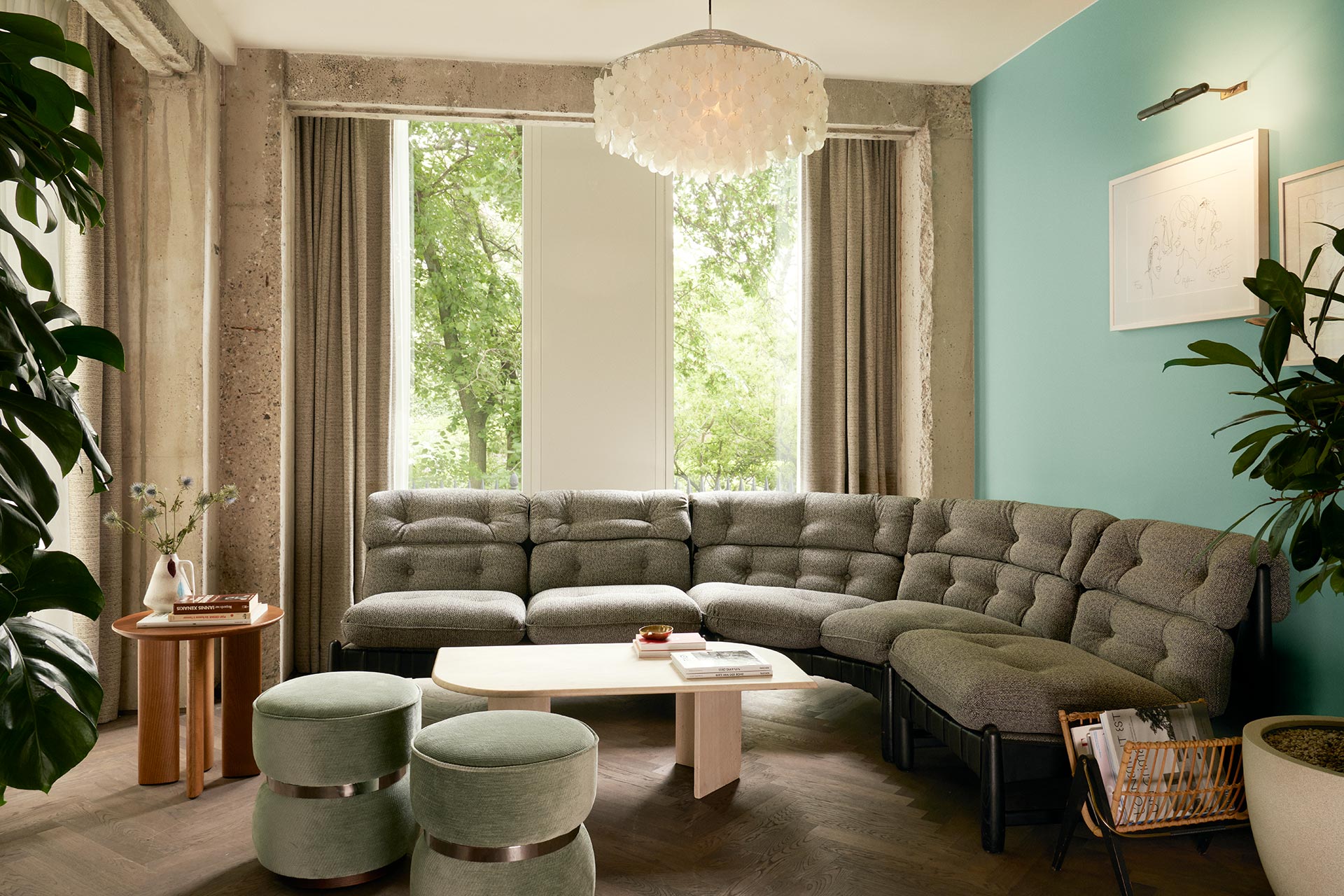 L-shaped sofa in the Pantry