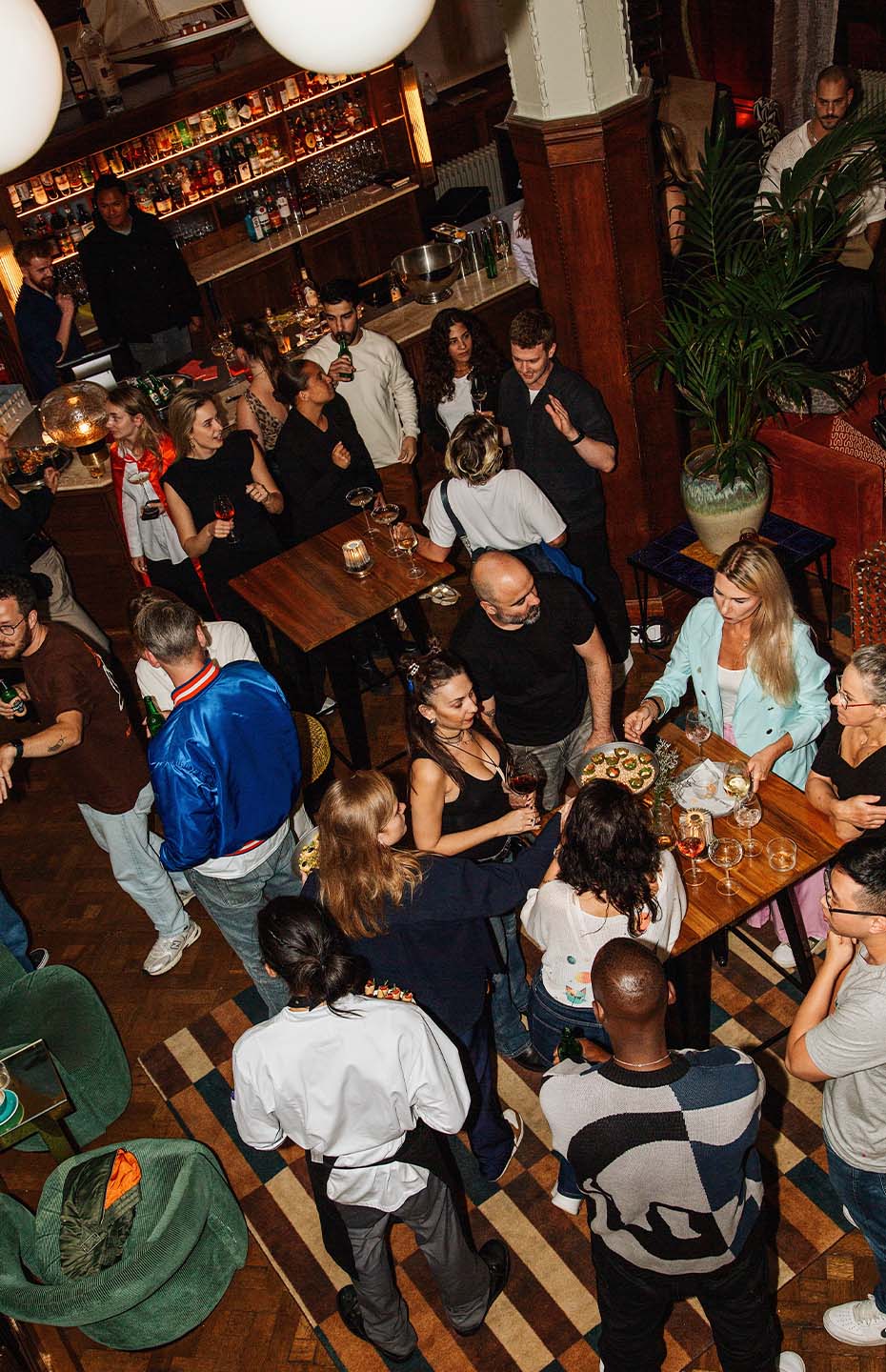 Lloyd Barbue event floor with people using the space .