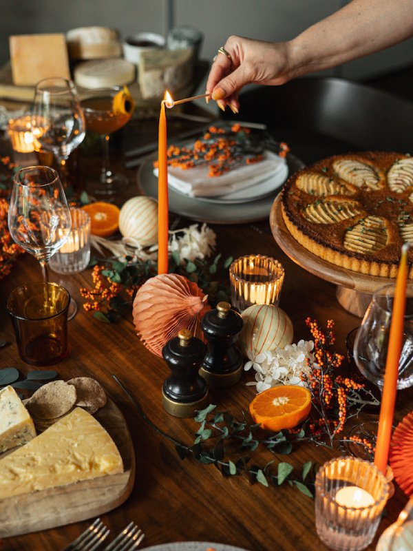 festive table with food